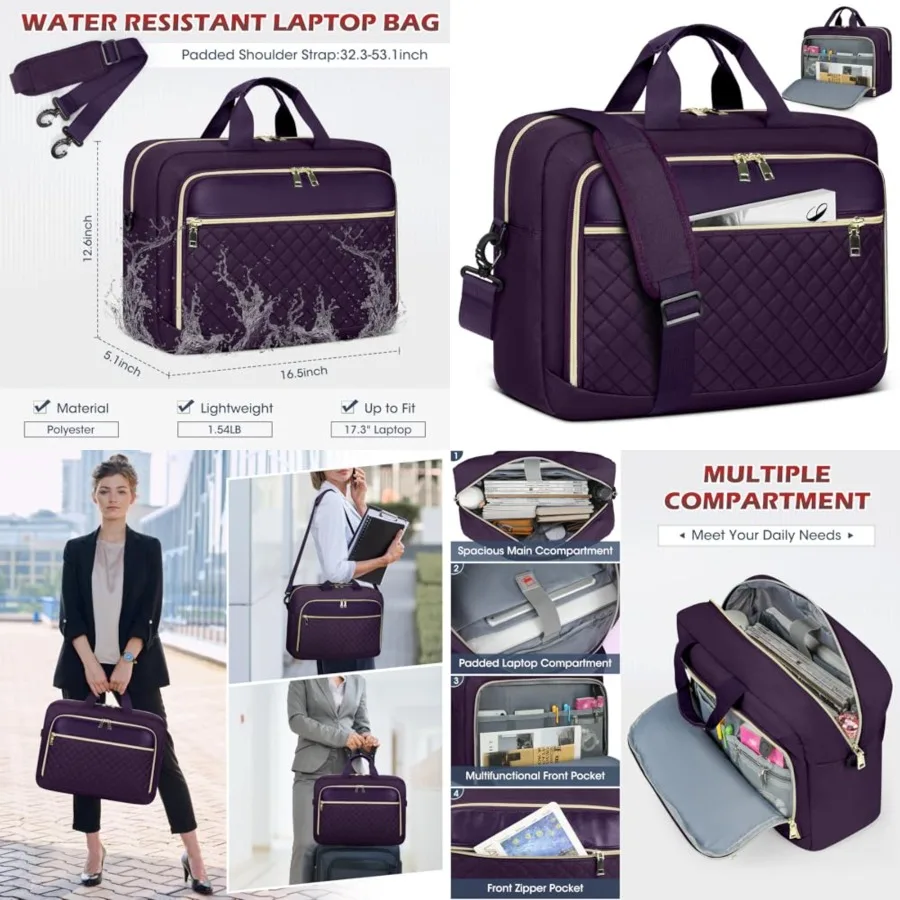 Laptop Bag.3 Laptop Briefcase for Women Men Waterproof Shoulder Messenger Bag Large Computer Bag for Business Office Work Colle
Laptop Bag.3 Laptop Briefcase for Women Men Waterproof Shoulder Messenger Bag Large Computer Bag for Business Office Work Colle