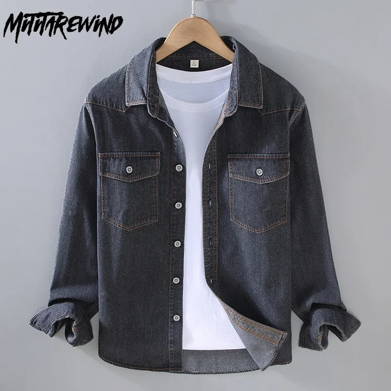 Spring Autumn Mens Long Sleeve Denim Shirt Streetwear Cargo Jean Shirts Man Lapel Double Pockets Shirt Youth Vintage Cowboy Tops
Spring Autumn Mens Long Sleeve Denim Shirt Streetwear Cargo Jean Shirts Man Lapel Double Pockets Shirt Youth Vintage Cowboy Tops
