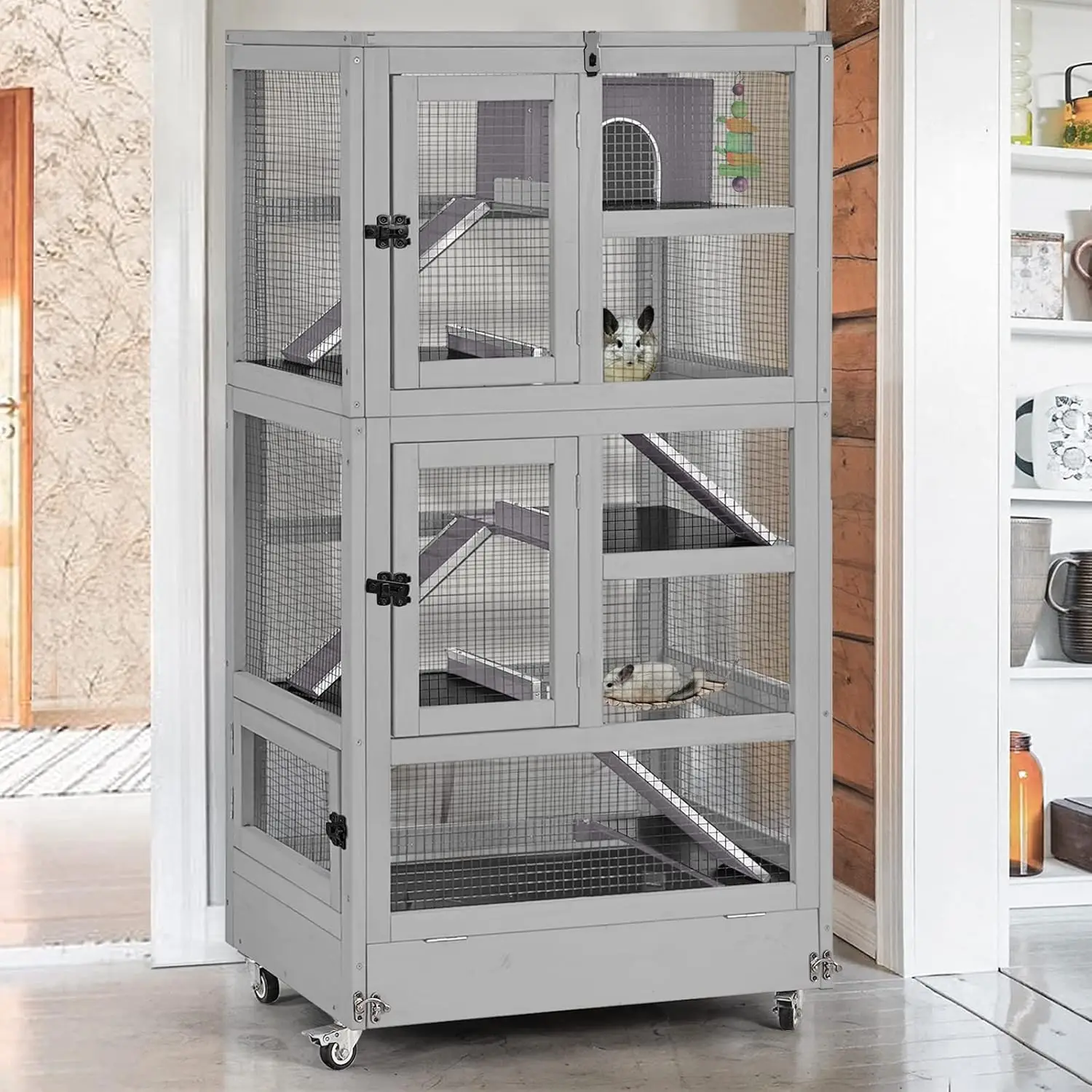 Ferret Cage Rat Cage 5 Levels Small Animal Cage for Chinchilla, Hedgehogs, Squirrel, Chameleon, Lizard, Gerbils Anti-Chewing
Ferret Cage Rat Cage 5 Levels Small Animal Cage for Chinchilla, Hedgehogs, Squirrel, Chameleon, Lizard, Gerbils Anti-Chewing