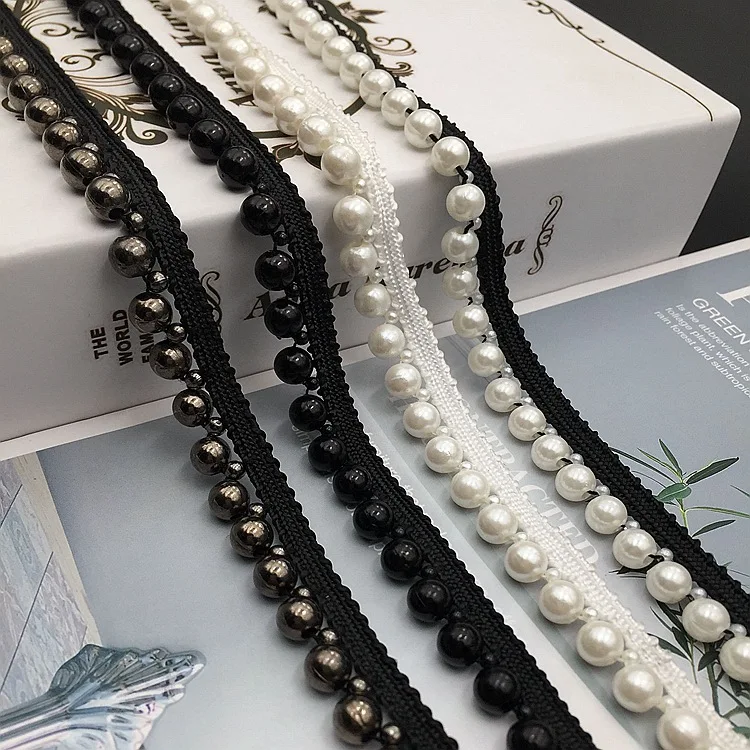 White Handmade Single-sided 8mm Beaded Ribbon Lace Trim Bubble Pearl Lace Shoe Hat Clothing Accessories
White Handmade Single-sided 8mm Beaded Ribbon Lace Trim Bubble Pearl Lace Shoe Hat Clothing Accessories