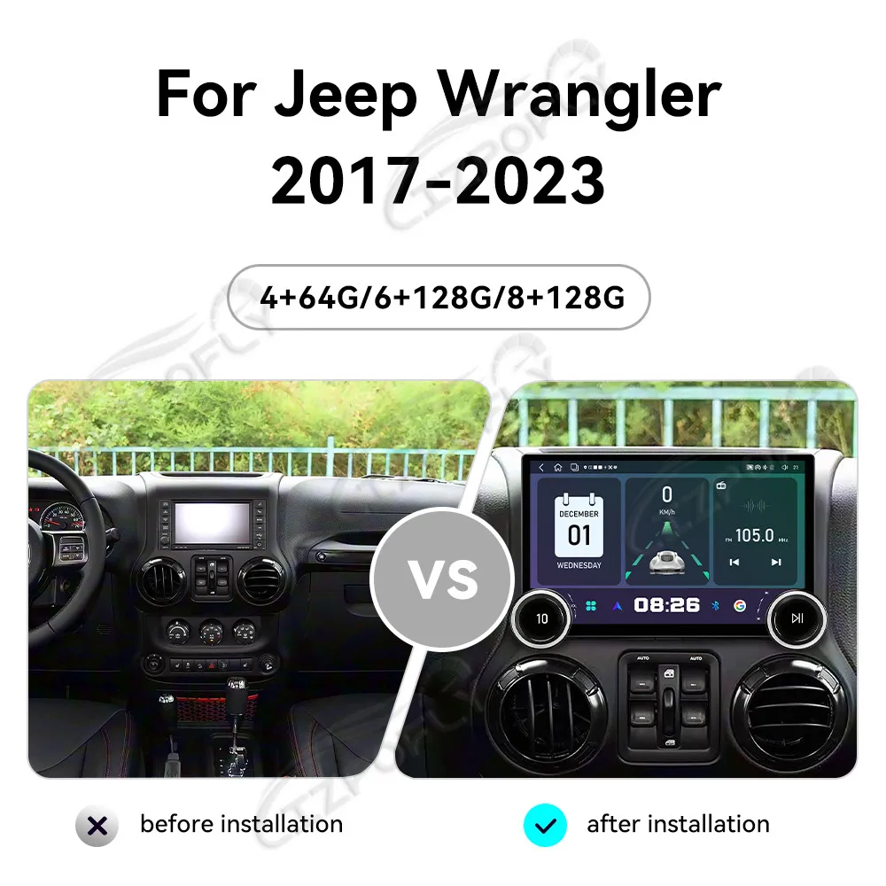 Lizpofly Upgrade 11.5" Radio For Jeep Wrangler 2017-2023 with Wireless Carplay&Android Auto, Touchscreen & GPS Navigation
Lizpofly Upgrade 11.5" Radio For Jeep Wrangler 2017-2023 with Wireless Carplay&Android Auto, Touchscreen & GPS Navigation