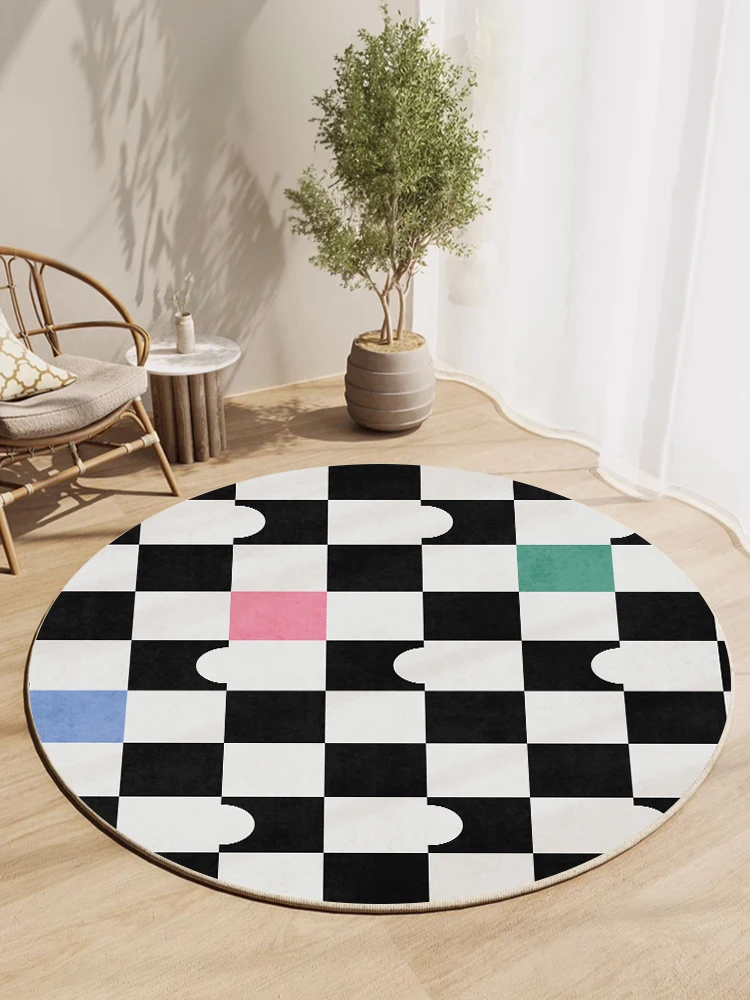 Round Living Room Carpet Modern Light Luxury Decorative Carpet Retro Chessboard Coffee Table Rug Waterproof Non-Slip Bedroom Rug
Round Living Room Carpet Modern Light Luxury Decorative Carpet Retro Chessboard Coffee Table Rug Waterproof Non-Slip Bedroom Rug