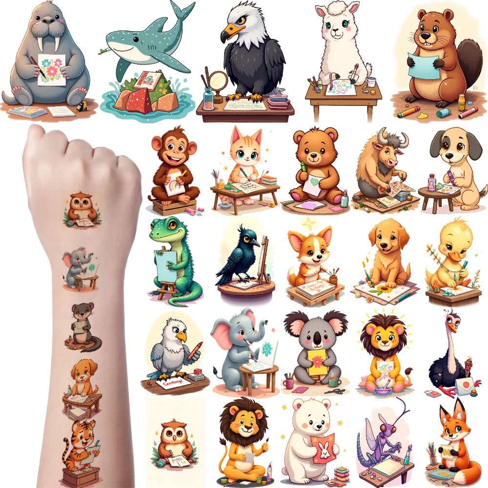 54 шт., временные татуировки, детские наклейки, наклейки с мультяшными животными, водонепроницаемые долговечные наклейки на тело для девочек, плеч, щек
54 шт., временные татуировки, детские наклейки, наклейки с мультяшными животными, водонепроницаемые долговечные наклейки на тело для девочек, плеч, щек