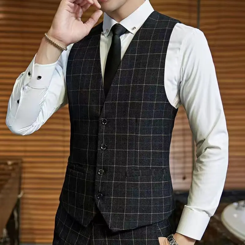 Casual Suit Vest Men's Faionable Set Host Busin Gentleman Polyester Blend All-Season V-Ne Slim Fit Leisure Wear
Casual Suit Vest Men's Faionable Set Host Busin Gentleman Polyester Blend All-Season V-Ne Slim Fit Leisure Wear