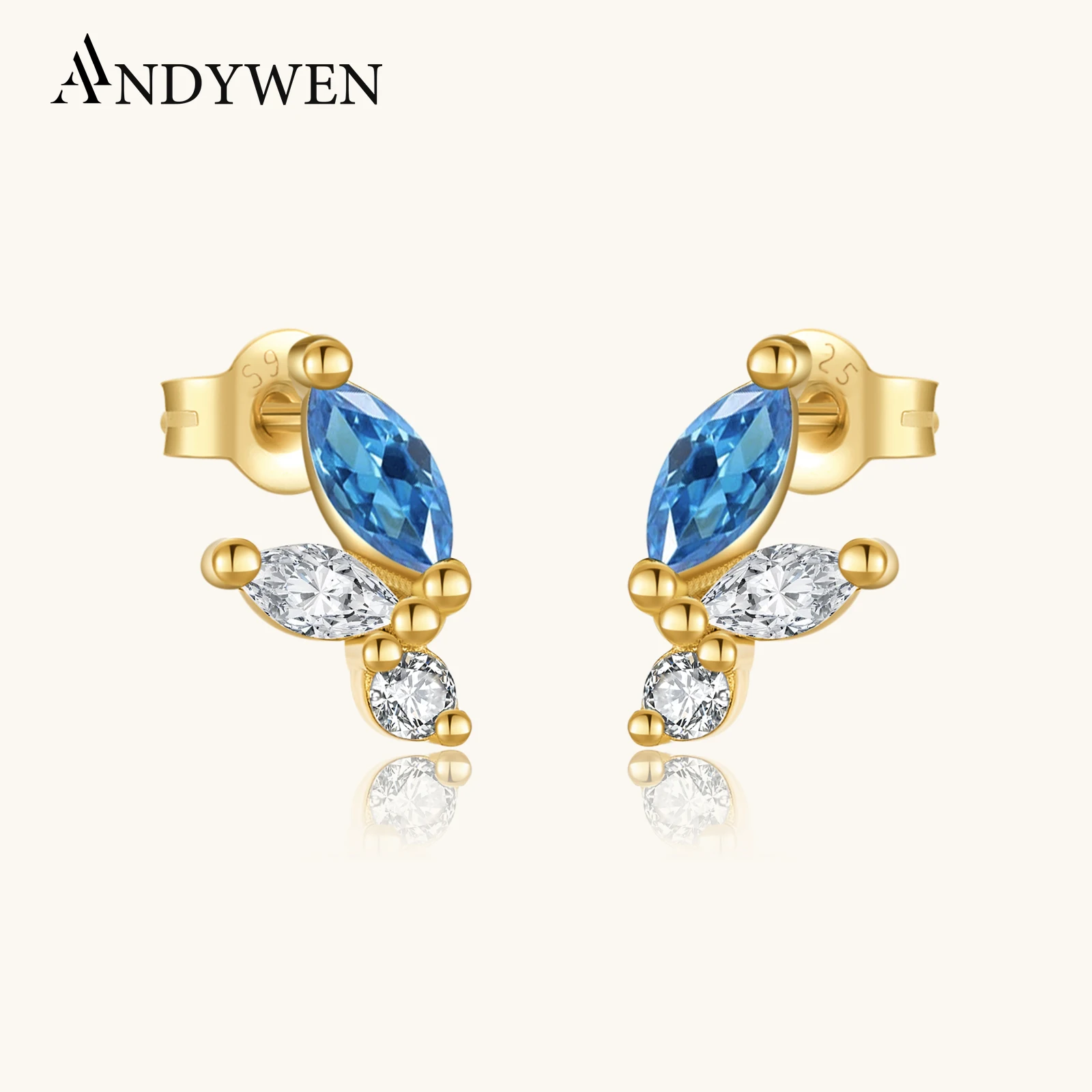 ANDYWEN 925 Sterling Silver Charming Blue CZ Zircon Irregular Stud Earrings Hypoallergenic Perfect Design for Women Daily
ANDYWEN 925 Sterling Silver Charming Blue CZ Zircon Irregular Stud Earrings Hypoallergenic Perfect Design for Women Daily