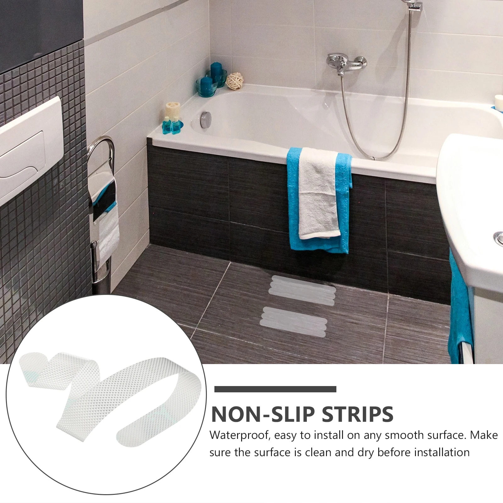 36pcs Anti-slip Tape Bath Safety Strips Non-slip Floor Stickers for Bathtub Shower Bathroom Kitchen Stairs Waterproof
36pcs Anti-slip Tape Bath Safety Strips Non-slip Floor Stickers for Bathtub Shower Bathroom Kitchen Stairs Waterproof