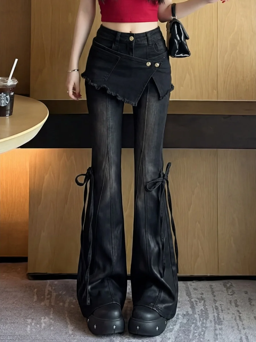 Retro American Style Women's High Waist Bell Bottom Jeans Spicy Girl Design Spring Trend Micro Flared Denim Pants Casual Wear
Retro American Style Women's High Waist Bell Bottom Jeans Spicy Girl Design Spring Trend Micro Flared Denim Pants Casual Wear