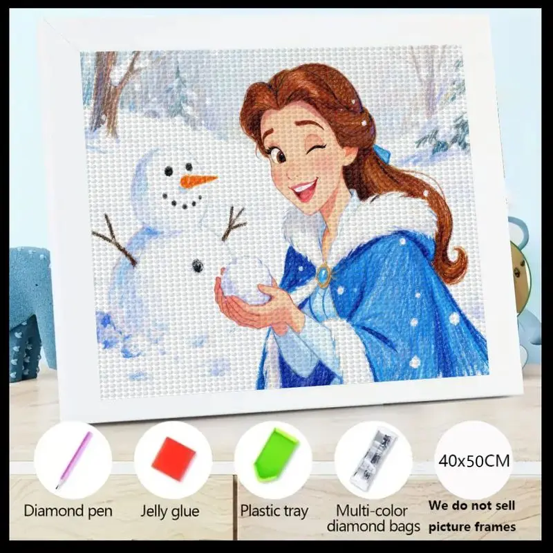 1PC 5D Full Drill Diamond Painting Kit Featuring Disney Princess Belle & Snowman Winter Wonderland Scene, DIY Beauty and the Bea
1PC 5D Full Drill Diamond Painting Kit Featuring Disney Princess Belle & Snowman Winter Wonderland Scene, DIY Beauty and the Bea