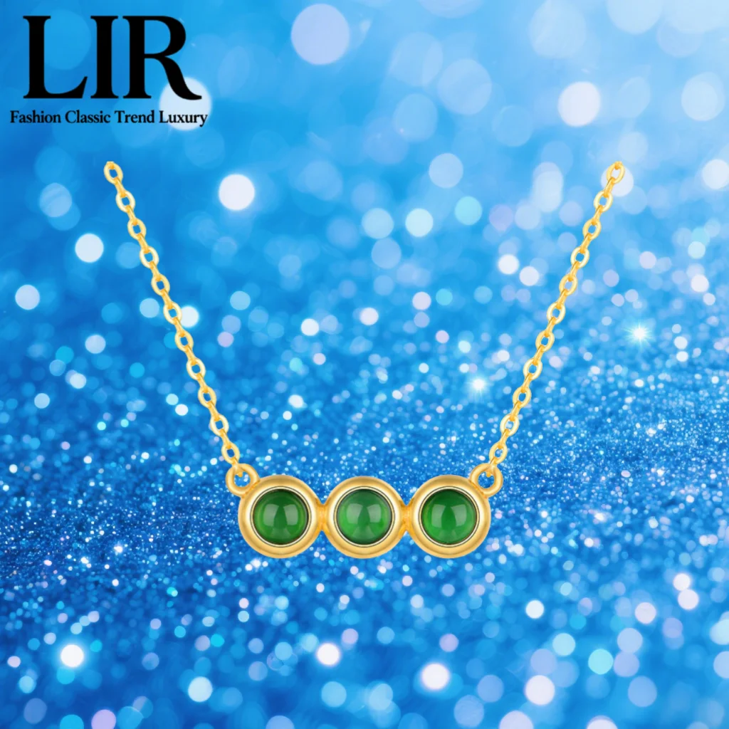 LIR 2025 New Pure Silver - Inlaid Natural Jade Necklace, Three Green Bubbles, High - End & Exquisite
LIR 2025 New Pure Silver - Inlaid Natural Jade Necklace, Three Green Bubbles, High - End & Exquisite