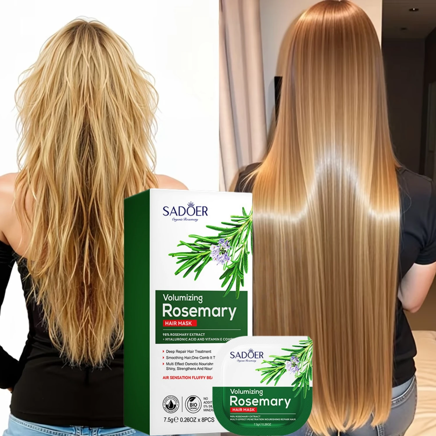 Rosemary Straightening Hair Mask Pro Repair Hair Frizz Anti-Split Ends Keratin Deep Treatment Soften Smooth Healthy Hair Care
Rosemary Straightening Hair Mask Pro Repair Hair Frizz Anti-Split Ends Keratin Deep Treatment Soften Smooth Healthy Hair Care