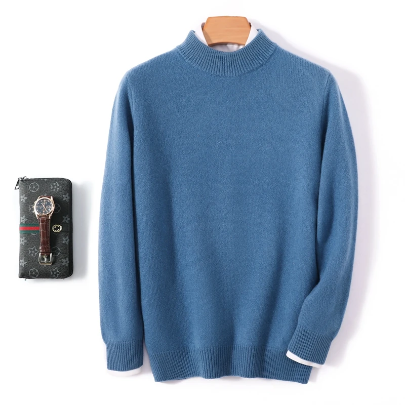 Autumn Winter New Men's 100% Pure Wool Pullover Sweater Solid Mock Neck Smart Casual Versatile Knitted Cashmere Tops High-end
Autumn Winter New Men's 100% Pure Wool Pullover Sweater Solid Mock Neck Smart Casual Versatile Knitted Cashmere Tops High-end
