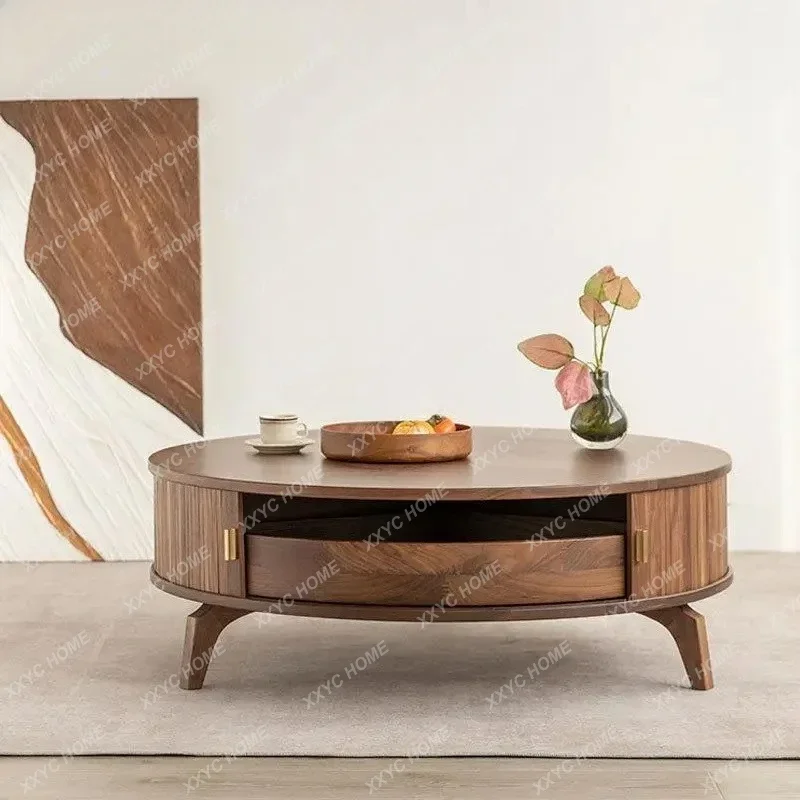 all solid wood black walnut round coffee table artistic sense wind living room round tea
all solid wood black walnut round coffee table artistic sense wind living room round tea