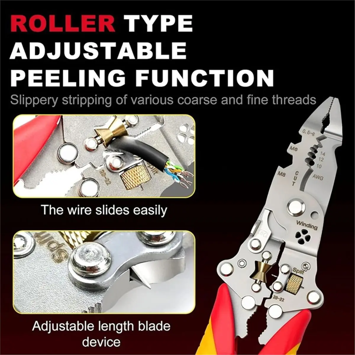 Foldable Wire Stripper,Multifunctional Foldable Wire Stripper Electrical Pliers,for Cutting Pulling Wires Cable Scissors
Foldable Wire Stripper,Multifunctional Foldable Wire Stripper Electrical Pliers,for Cutting Pulling Wires Cable Scissors