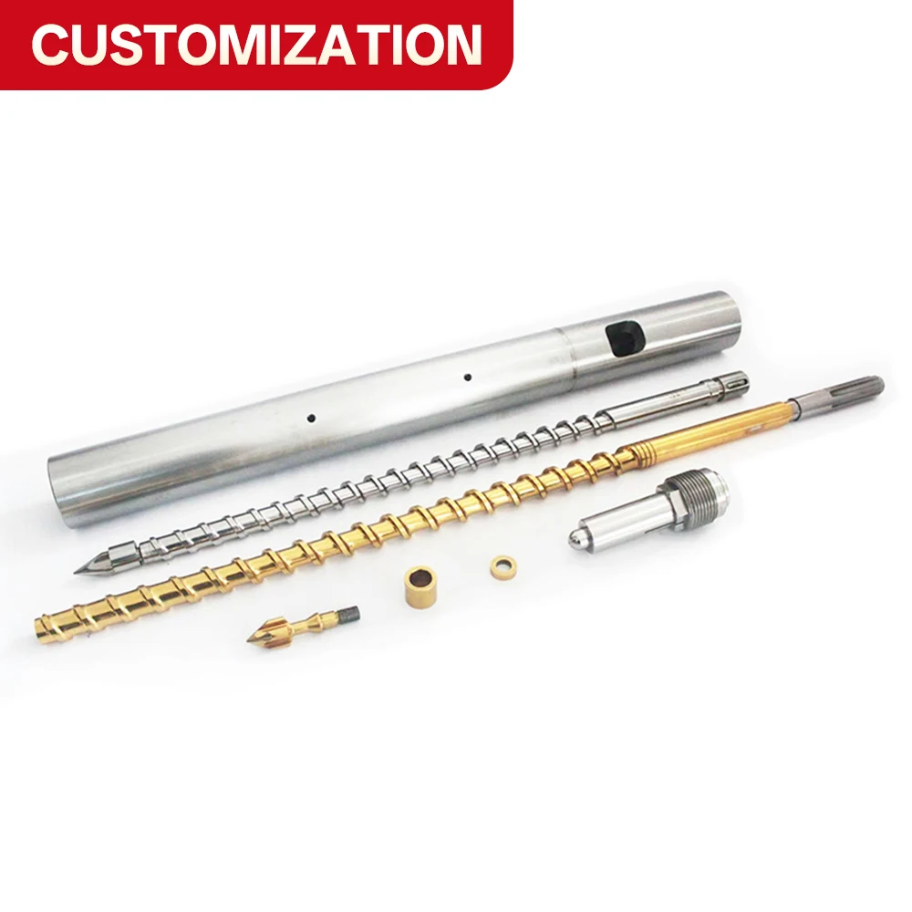 Custom-made steel and stainless steel screw barrel assemblies for injection molding machines SACM645, 38CrMoAIA: high wear
Custom-made steel and stainless steel screw barrel assemblies for injection molding machines SACM645, 38CrMoAIA: high wear