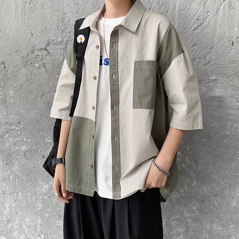 2024 Male Clothes Simple Patchwork Hawaiian Shirt Men Loose Breathable Men's Shirts Summer Male Shirts Short Sleeve A139
2024 Male Clothes Simple Patchwork Hawaiian Shirt Men Loose Breathable Men's Shirts Summer Male Shirts Short Sleeve A139