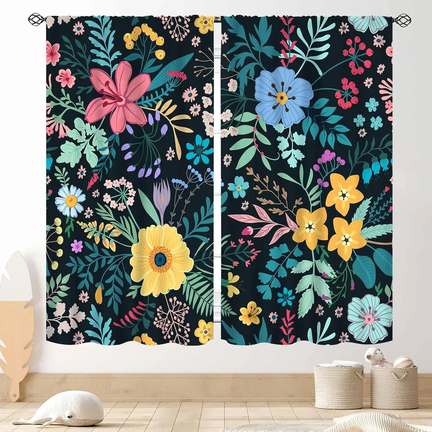 Colorful Floral Botanical Print Curtains Vibrant Flower Leaf Pattern for Girls Bedroom Living Room Decor
Colorful Floral Botanical Print Curtains Vibrant Flower Leaf Pattern for Girls Bedroom Living Room Decor