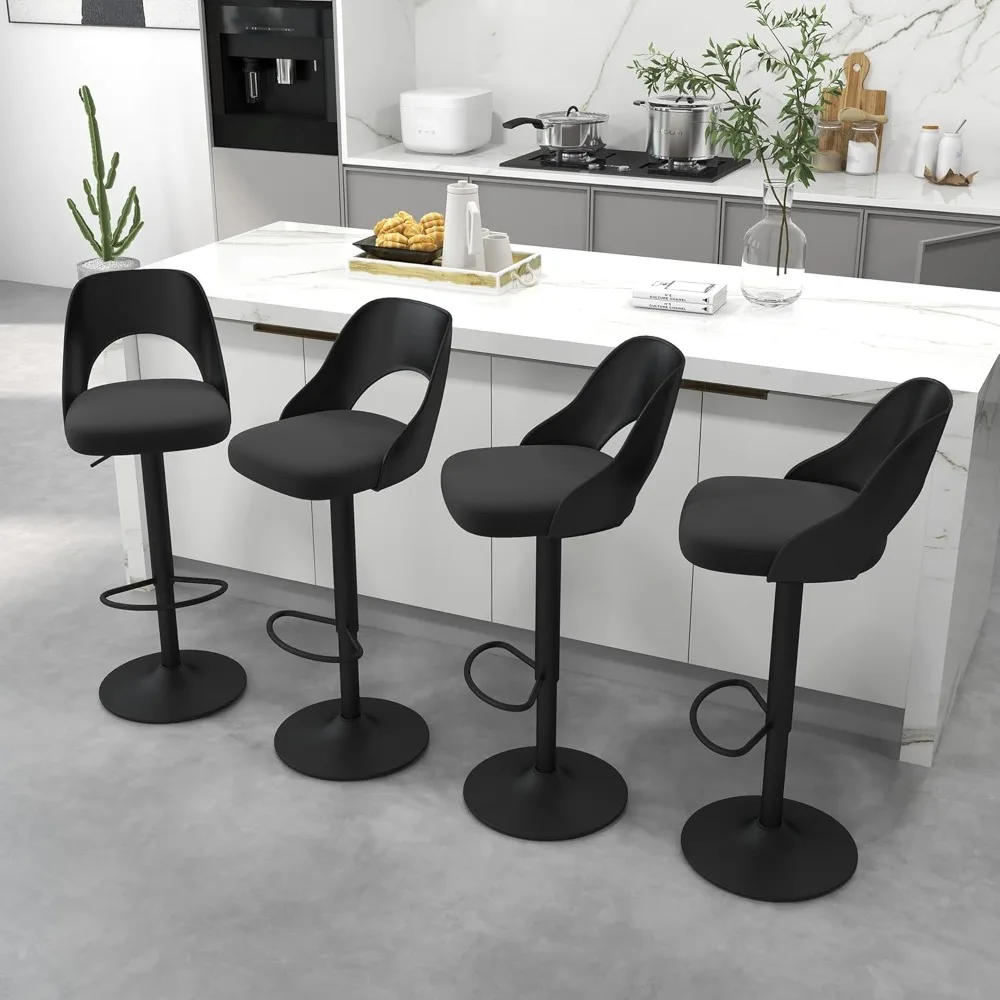 Kitchen Counter Bar Stools Set of 4, Adjustable Height 25-33 Inches, Modern Swivel Chairs with Upholstered Seats
Kitchen Counter Bar Stools Set of 4, Adjustable Height 25-33 Inches, Modern Swivel Chairs with Upholstered Seats