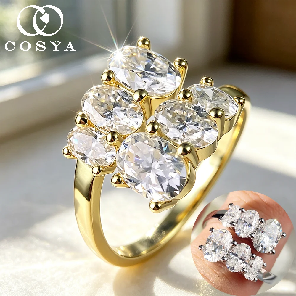 COSYA 3.6cttw Oval Cut Moissanite Ring for Women S925 Silver D Color Lab Diamond Adjustable Open Band Wedding Fine Jewelry Gift
COSYA 3.6cttw Oval Cut Moissanite Ring for Women S925 Silver D Color Lab Diamond Adjustable Open Band Wedding Fine Jewelry Gift