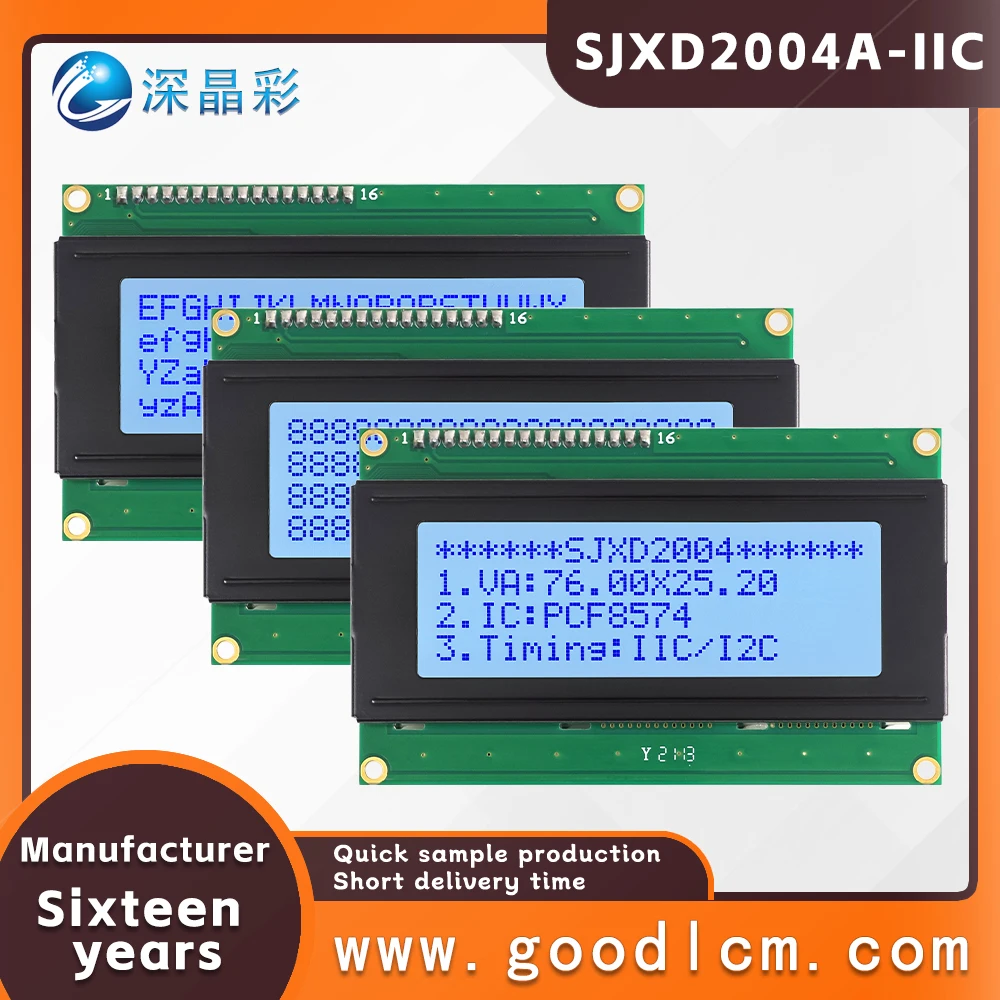 Производитель ЖК-дисплея 20*4 символьный экран интерфейс IIC/I2C SJXD2004A-IIC STN серый положительный с подсветкой LCM ЖК-модуль
Производитель ЖК-дисплея 20*4 символьный экран интерфейс IIC/I2C SJXD2004A-IIC STN серый положительный с подсветкой LCM ЖК-модуль