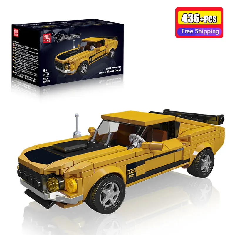 MOULD KING 436Pcs 1969 American Classic Muscle Car Building Blocks MOC Racing Vehicle Bricks High Speed Sports Car Model Toys
MOULD KING 436Pcs 1969 American Classic Muscle Car Building Blocks MOC Racing Vehicle Bricks High Speed Sports Car Model Toys