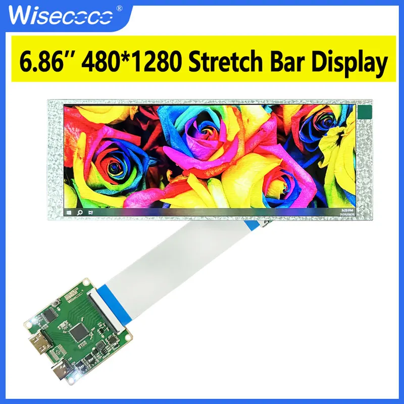 Wisecoco 6.8 Inch 1280x480 IPS Tft LCD Screen Stretch Bar Automotive Ultra Wide Display Microware Oven MIPI Control Board 
Wisecoco 6.8 Inch 1280x480 IPS Tft LCD Screen Stretch Bar Automotive Ultra Wide Display Microware Oven MIPI Control Board