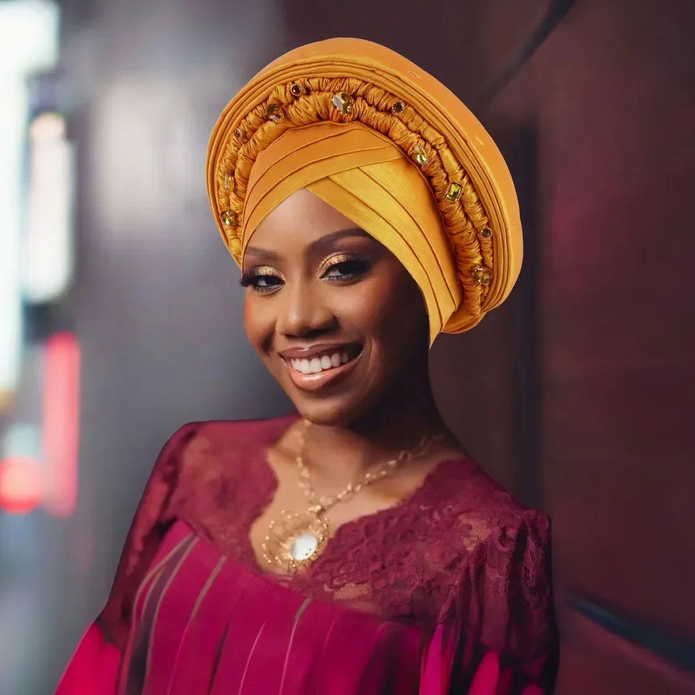 Nigeria Head Wraps Female Headpiece Already Made Turban Cap Bonnet for 2025 Women Latest African Auto Gele Headtie Wedding Party
Nigeria Head Wraps Female Headpiece Already Made Turban Cap Bonnet for 2025 Women Latest African Auto Gele Headtie Wedding Party
