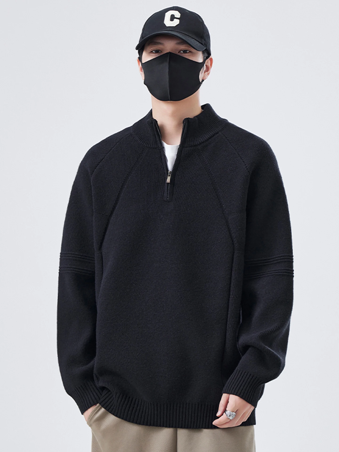 Мужской зимний модный высококачественный вязаный свитер Bla American Style с молнией, воротником-стойкой и эффектом базового слоя
Мужской зимний модный высококачественный вязаный свитер Bla American Style с молнией, воротником-стойкой и эффектом базового слоя