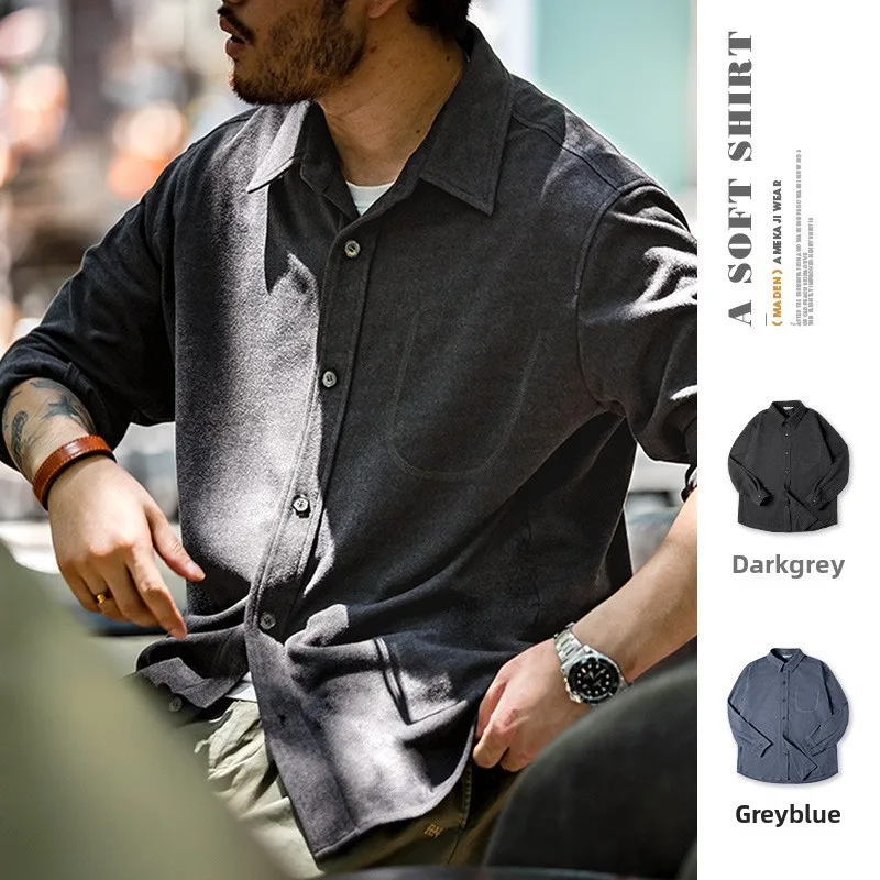 Maden Casual Long Sve Men's irt Star Print Pure Color Turn-down Collar American Sle Autumn Outerwear Stand Fit
Maden Casual Long Sve Men's irt Star Print Pure Color Turn-down Collar American Sle Autumn Outerwear Stand Fit