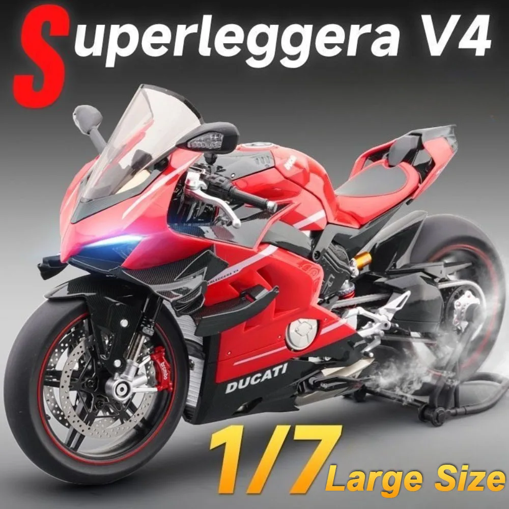 Масштабные модели мотоциклов V4R V4S V4 из сплава, 1:7, с подсветкой, поворотными передними колесами, игрушечные машинки, подарки для мальчиков на день рождения
Масштабные модели мотоциклов V4R V4S V4 из сплава, 1:7, с подсветкой, поворотными передними колесами, игрушечные машинки, подарки для мальчиков на день рождения