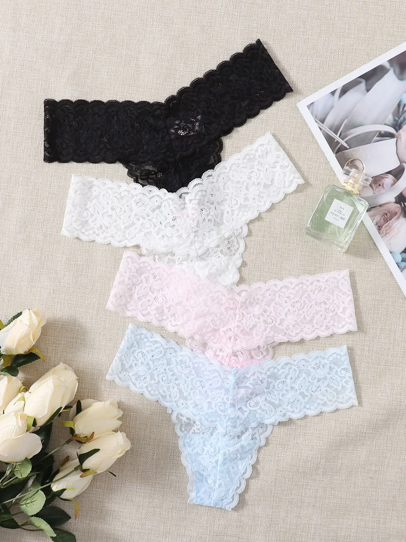 4pack Floral Lace Thong Set, Sexy Lingerie
4pack Floral Lace Thong Set, Sexy Lingerie