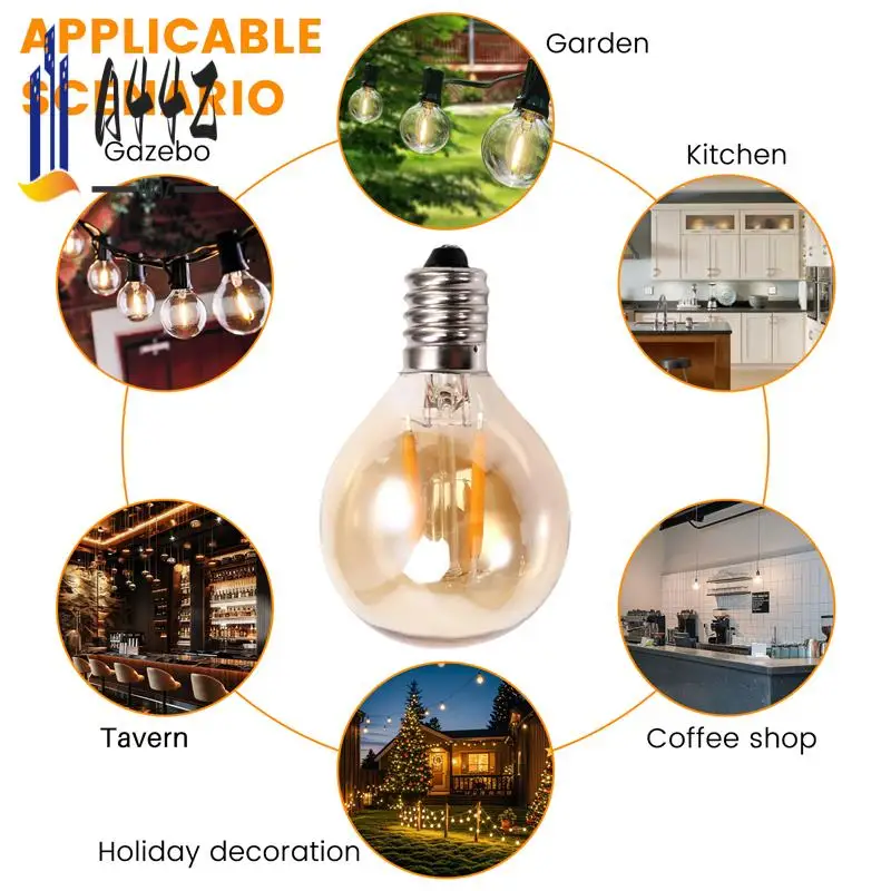 A44Z-6Pcs 1.5W LED G40 Replacement Bulb 220V Retro Globe Gold Dimmable Bulb For Indoor/Outdoor String Lights
A44Z-6Pcs 1.5W LED G40 Replacement Bulb 220V Retro Globe Gold Dimmable Bulb For Indoor/Outdoor String Lights