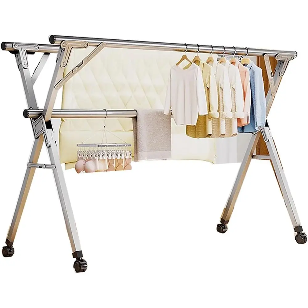Indoor/Outdoor Heavy-Duty Stainless Steel Clothes and Blanket Drying Rack, 63 Retractable
Indoor/Outdoor Heavy-Duty Stainless Steel Clothes and Blanket Drying Rack, 63 Retractable