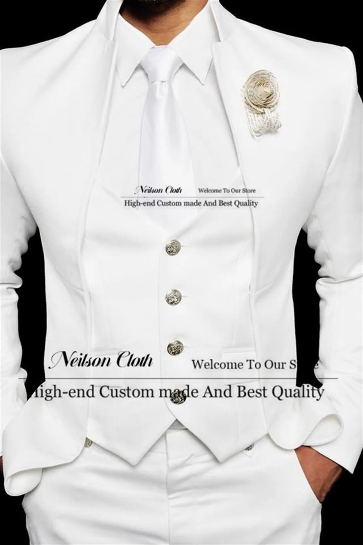 Fashion White Male Prom Blazers 2 Pieces Sets Stand Collar Groom Wedding Tuxedos For Men Slim Fit Business Costume Homme
Fashion White Male Prom Blazers 2 Pieces Sets Stand Collar Groom Wedding Tuxedos For Men Slim Fit Business Costume Homme