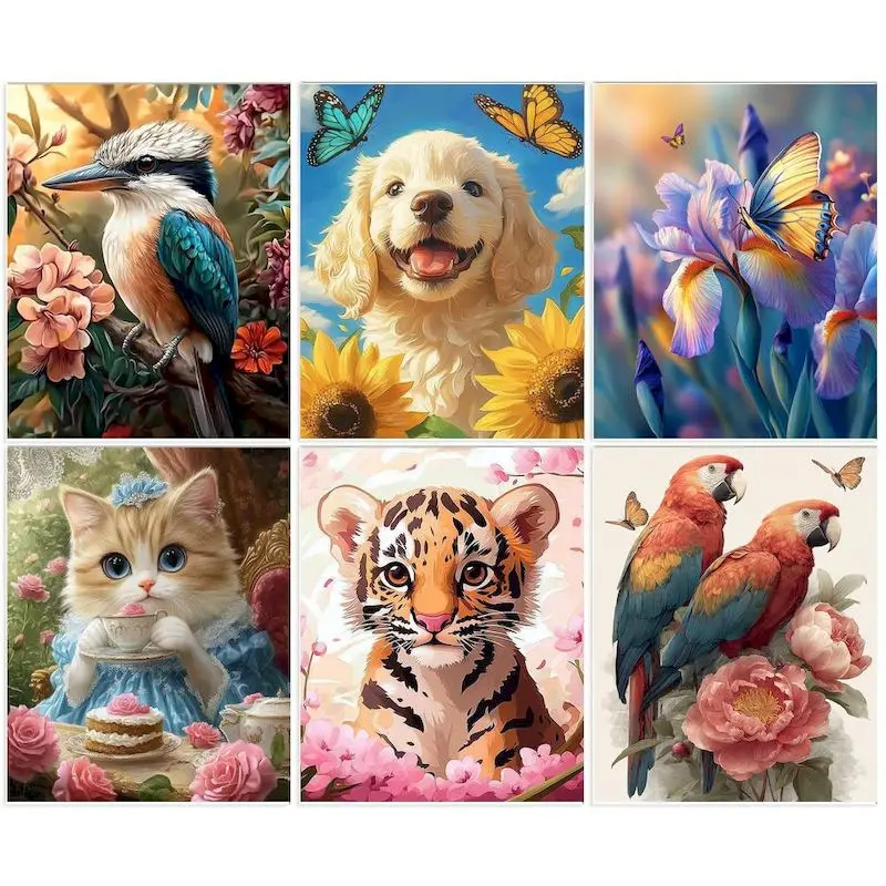 GATYZTORY Oil Painting Coloring By Number Animals Flower Drawing On Canvas HandPainted Art Butterfly Parrot Kits Home Decoration
GATYZTORY Oil Painting Coloring By Number Animals Flower Drawing On Canvas HandPainted Art Butterfly Parrot Kits Home Decoration