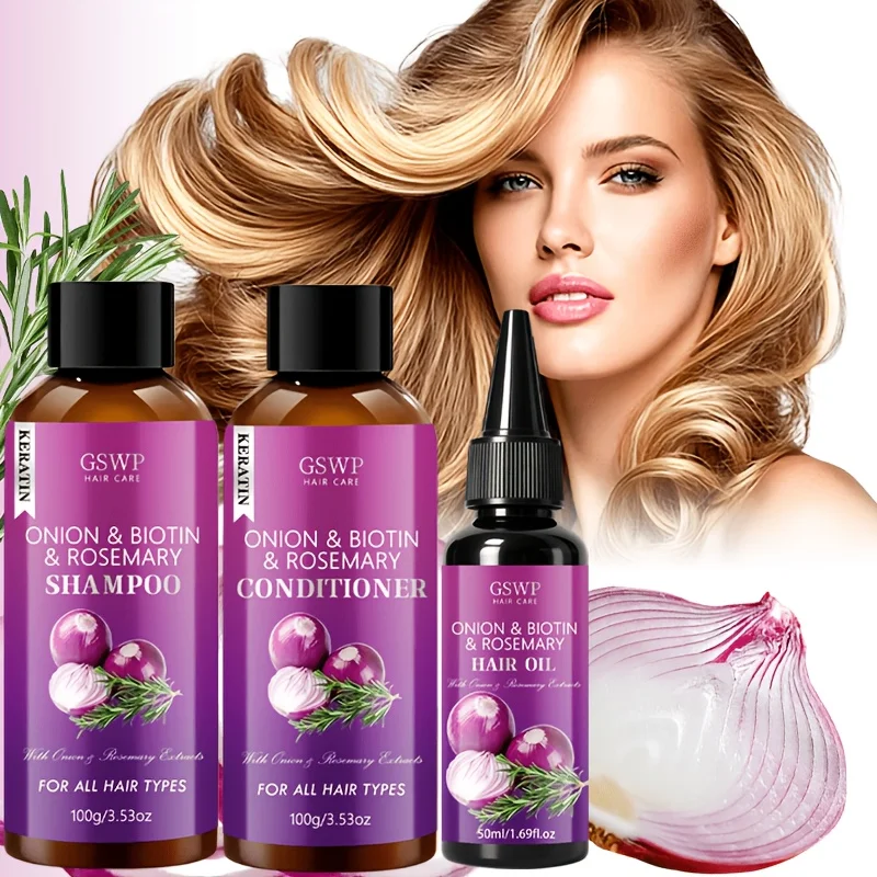 GSWP 3-piece Onion Shampoo, Conditioner and Essential Oil Set – for healthy hair, suitable for all hair types.
GSWP 3-piece Onion Shampoo, Conditioner and Essential Oil Set – for healthy hair, suitable for all hair types.