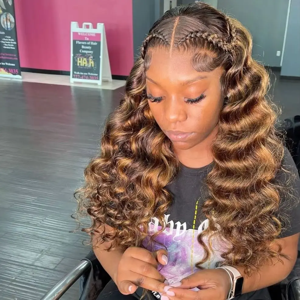 34inch Highlight Deep Wave Wigs 250% Density HD Lace Front Wigs Human Hair Deep Wave Real Human Hair Full 13x4 Large Lace
34inch Highlight Deep Wave Wigs 250% Density HD Lace Front Wigs Human Hair Deep Wave Real Human Hair Full 13x4 Large Lace