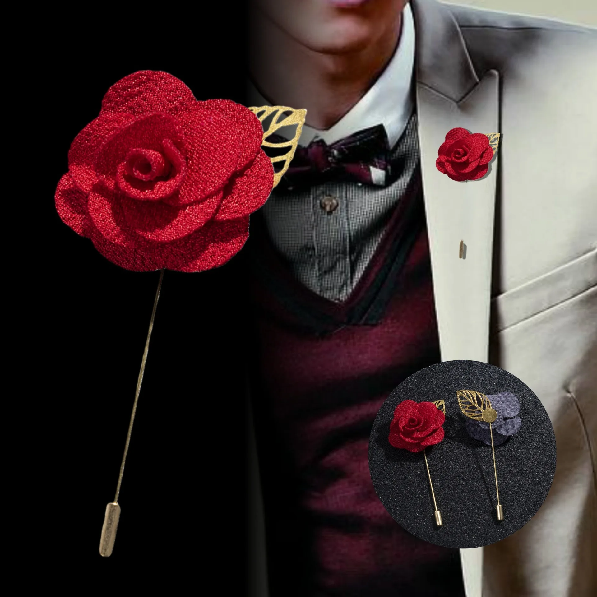 Men Boutonniere Pins Men's Brooches Flower Insertable Lapel Pin Mens Brooch for Wedding Marriage Party Boutonniere Accessories
Men Boutonniere Pins Men's Brooches Flower Insertable Lapel Pin Mens Brooch for Wedding Marriage Party Boutonniere Accessories
