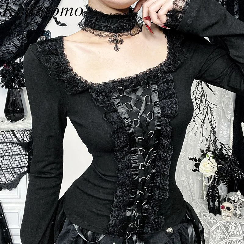 Kimutomo Y2k T Shirts Women Vintage Lace Patchwork Long Sleeve Slim Crop Tops Harajuku Gothic Square Collar Fashion Tshirt
Kimutomo Y2k T Shirts Women Vintage Lace Patchwork Long Sleeve Slim Crop Tops Harajuku Gothic Square Collar Fashion Tshirt
