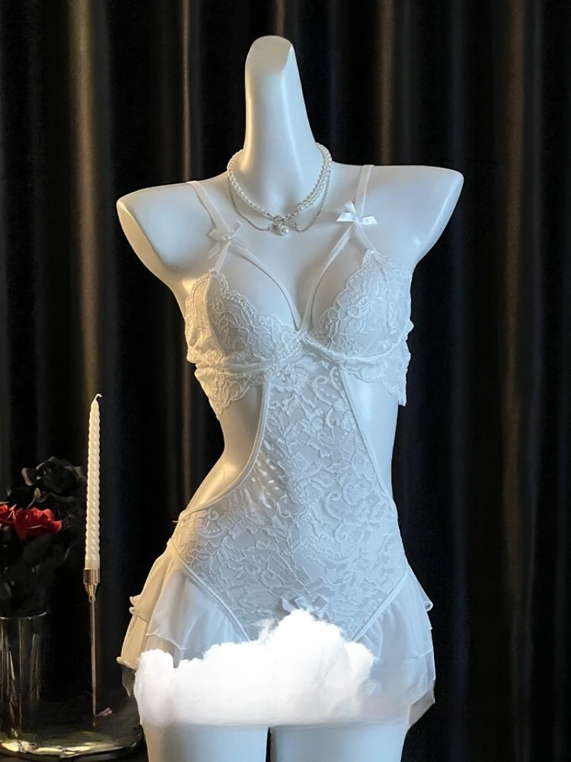 Sexy Lace Jumpsuit for Women,Romantic See-through Strappy Nightdress,Pure Desire Erotic Outfit,Seductive Mesh Pajamas
Sexy Lace Jumpsuit for Women,Romantic See-through Strappy Nightdress,Pure Desire Erotic Outfit,Seductive Mesh Pajamas