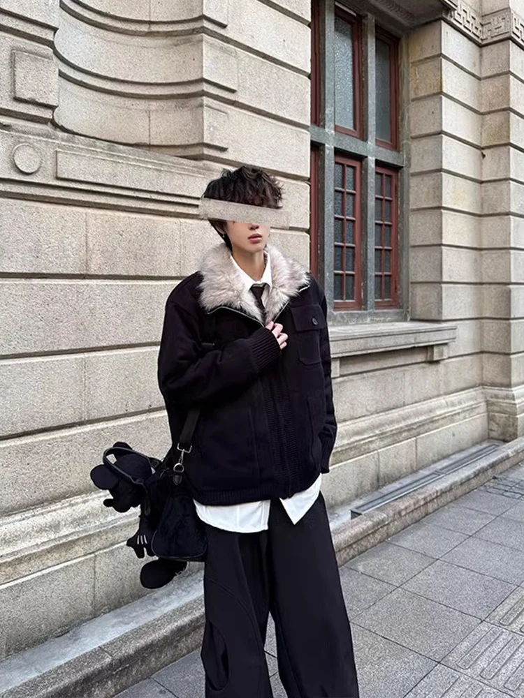 Thiened Faux Fur Collar Cotton Jaet Men's Winter New Design Knitted Inteated Fce Warm Cotton Coat Youth Casual Sle
Thiened Faux Fur Collar Cotton Jaet Men's Winter New Design Knitted Inteated Fce Warm Cotton Coat Youth Casual Sle