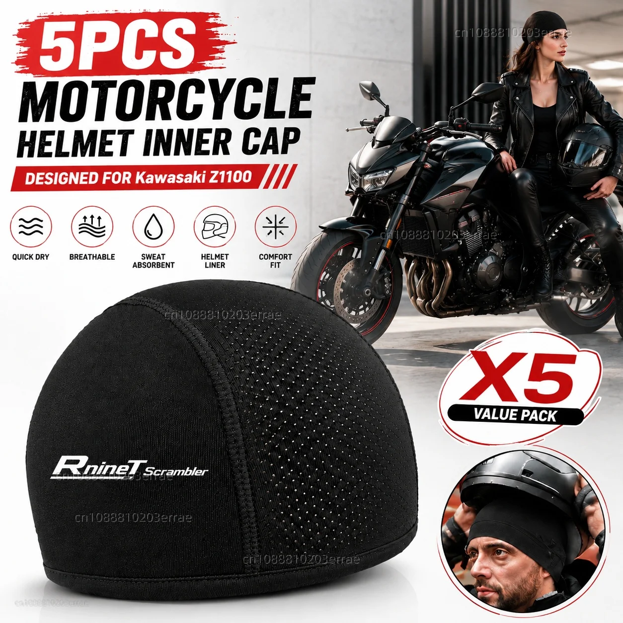 5pcs Motorcycle Helmet Inner Cap Hat Quick Dry Breathable Hat Racing Cap Cooling Thin Beanie For BMW R nineT Scrambler 2016-2026
5pcs Motorcycle Helmet Inner Cap Hat Quick Dry Breathable Hat Racing Cap Cooling Thin Beanie For BMW R nineT Scrambler 2016-2026