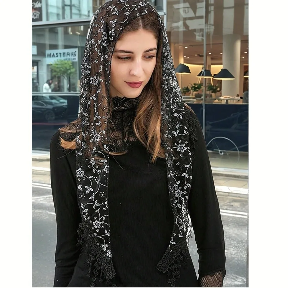 New Breathable Lace Triangle Headscarf Embroidered Solid Color Floral Embroidery Shawl Head Accessory Women's Head Veil
New Breathable Lace Triangle Headscarf Embroidered Solid Color Floral Embroidery Shawl Head Accessory Women's Head Veil