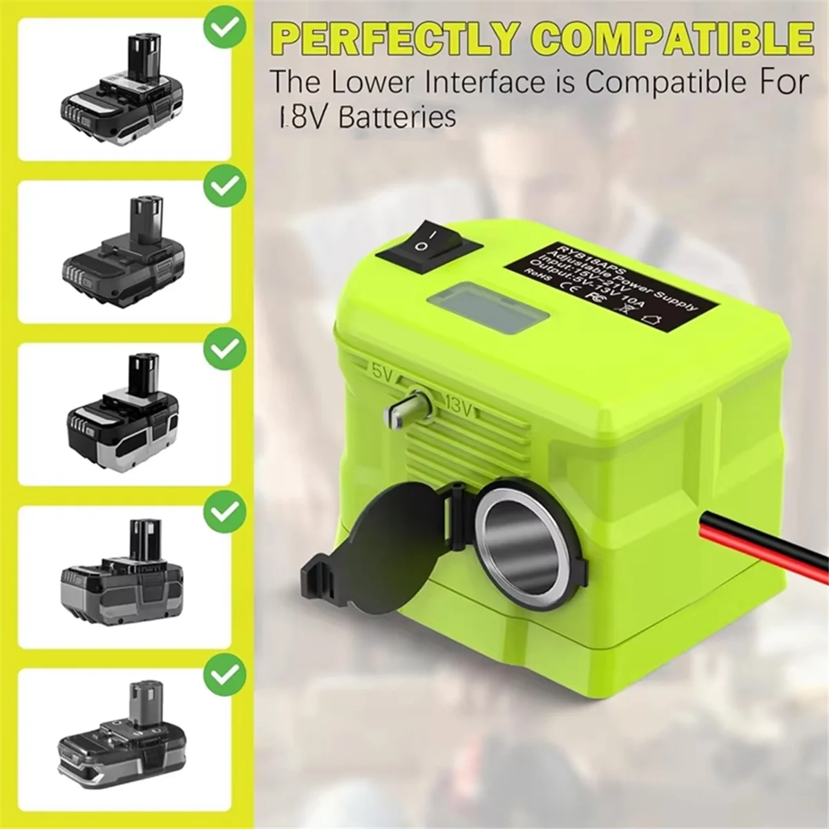 AA25 Battery Adapter Converter 18V To12V Voltage Reducer Transformer for Li-Ion Battery for Car Appliances
AA25 Battery Adapter Converter 18V To12V Voltage Reducer Transformer for Li-Ion Battery for Car Appliances