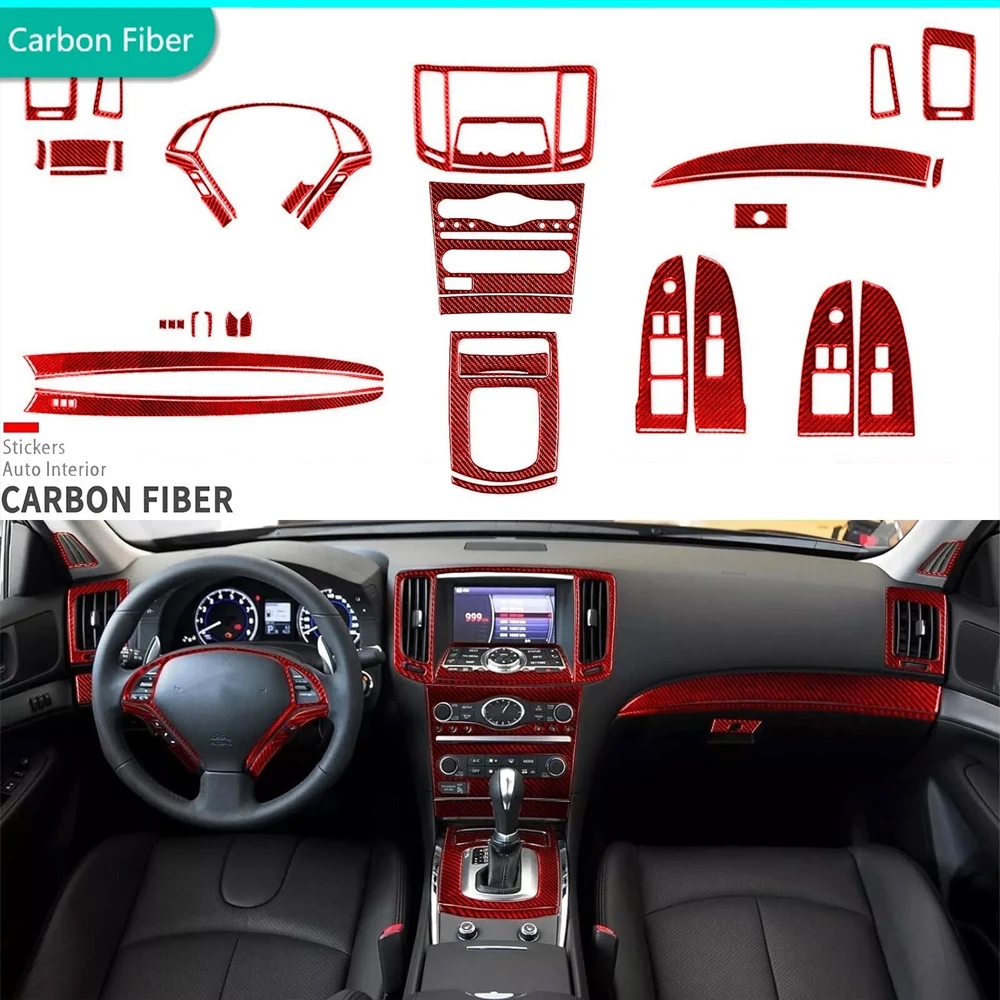 42Pcs Red Carbon Fiber Full InteriorCentral Console Gear Shift Air Vent Kits Trim For Infiniti G37 Coupe 2010 2011 2012 2013
42Pcs Red Carbon Fiber Full InteriorCentral Console Gear Shift Air Vent Kits Trim For Infiniti G37 Coupe 2010 2011 2012 2013