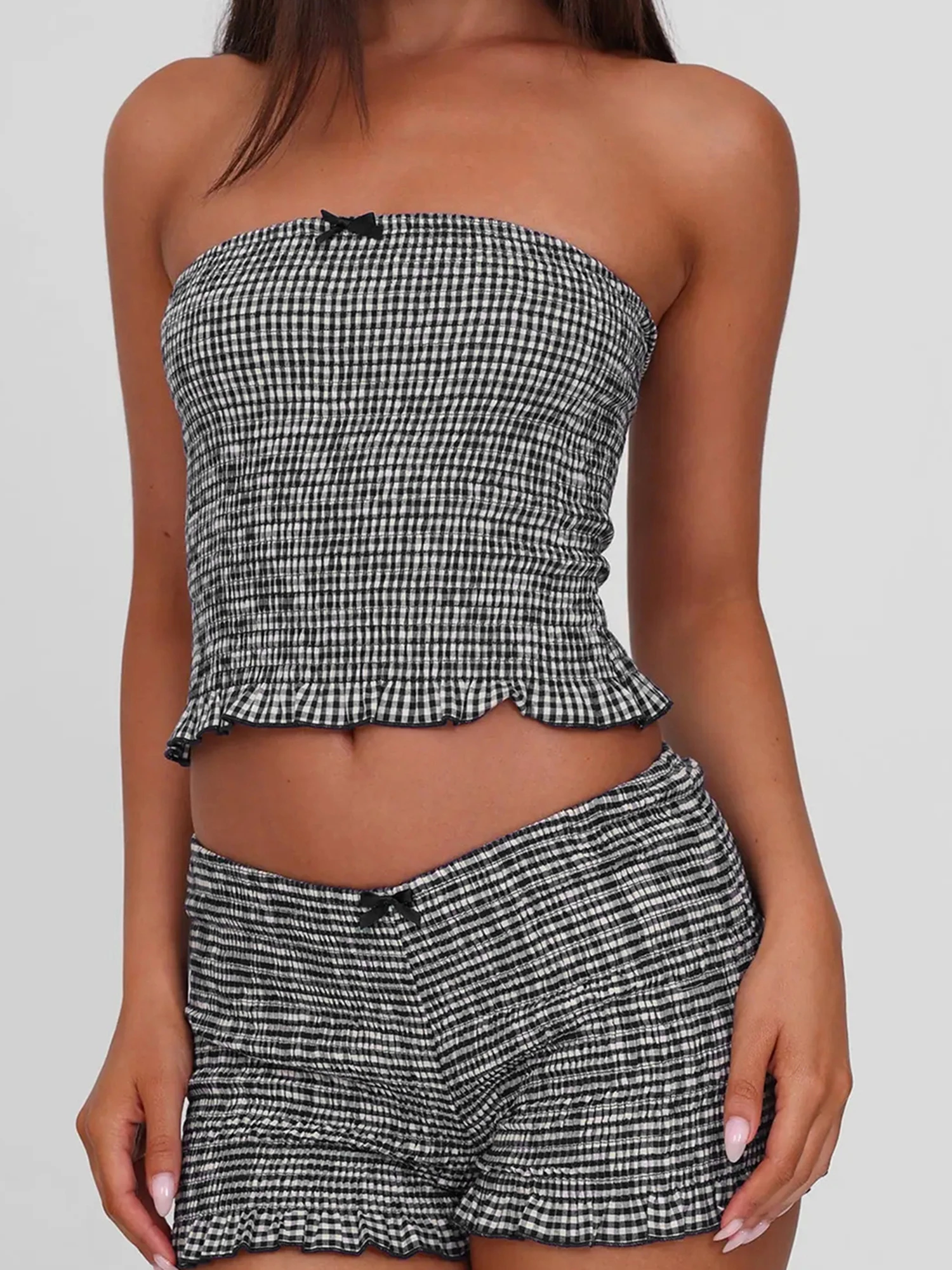 Striped Ruffled Pajama Sets for Women Lightweight Off Shoulder Short Sleeve Top and Capri Pants Cozy Loungewear Set
Striped Ruffled Pajama Sets for Women Lightweight Off Shoulder Short Sleeve Top and Capri Pants Cozy Loungewear Set