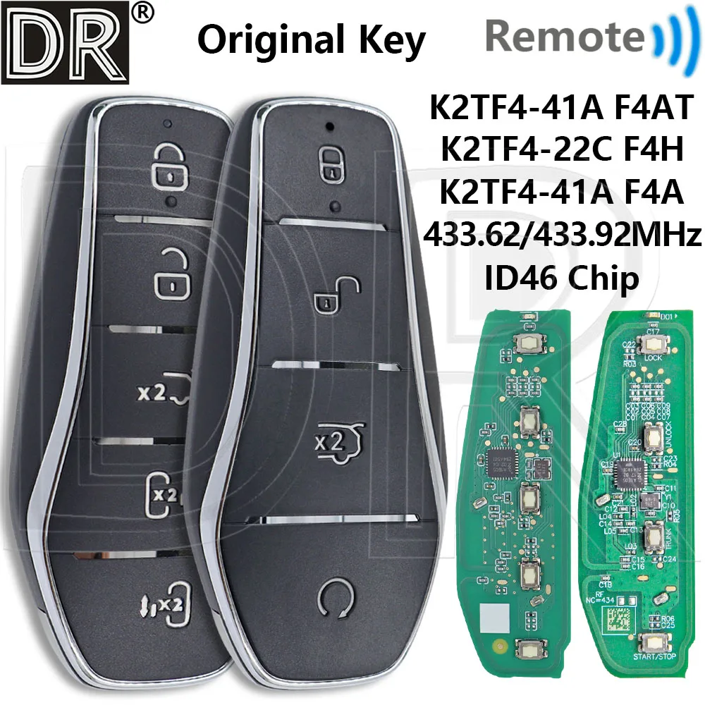 Great Original ID46 Chip 433.6MHz/434.9MHz Proximity Car Remote Key For BYD Yuan PLUS Qin PLUS SON Dolphin DM-i Qin PLUS EV Xia
Great Original ID46 Chip 433.6MHz/434.9MHz Proximity Car Remote Key For BYD Yuan PLUS Qin PLUS SON Dolphin DM-i Qin PLUS EV Xia