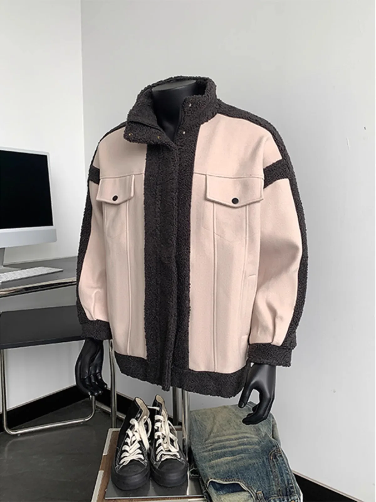 i Color Lamb Fur Patchwork Men's Autumn Winter Baseball Jaet Cleanfit High End Feeling Loose Fit Non Iron Treaent
i Color Lamb Fur Patchwork Men's Autumn Winter Baseball Jaet Cleanfit High End Feeling Loose Fit Non Iron Treaent
