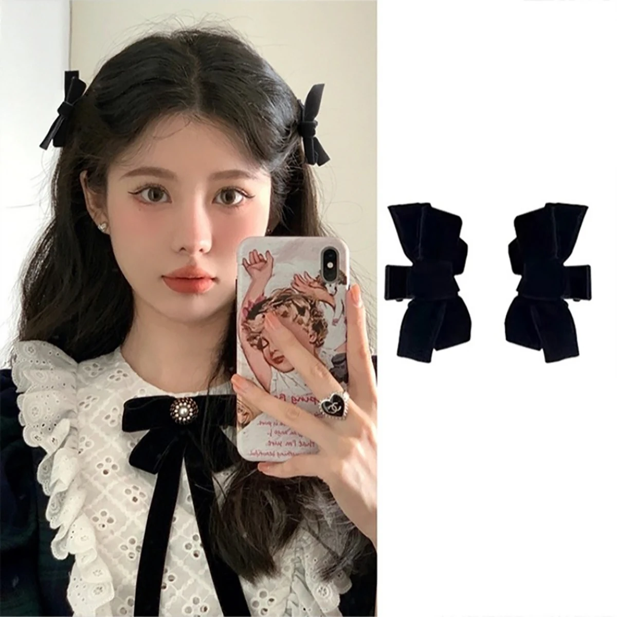 1/2pcs Sweet Black Red Bow Small Hair Claw Clip Princess Velvet Bow Hair Clip Claw Clamp Headwear Girls Women
1/2pcs Sweet Black Red Bow Small Hair Claw Clip Princess Velvet Bow Hair Clip Claw Clamp Headwear Girls Women 