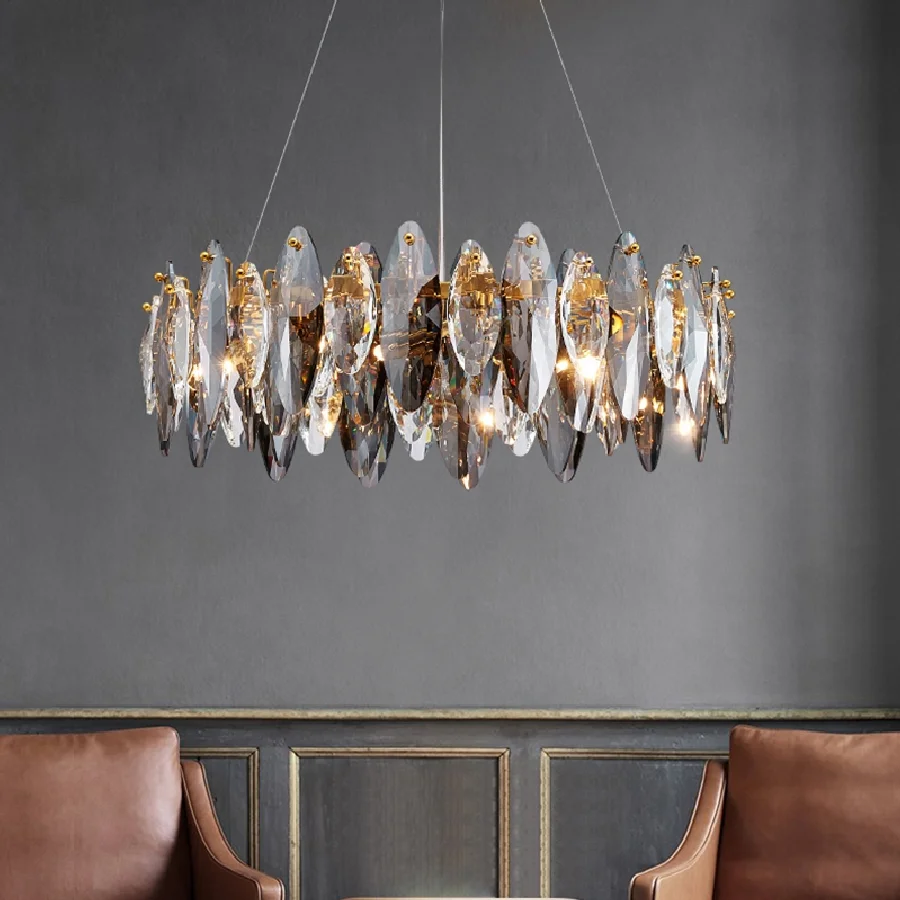 Modern Luxury Crystal Led Chandelier For Villa Living Dining Room Simple Luminaires Creative Round Hotel Decora Hanging Lights
Modern Luxury Crystal Led Chandelier For Villa Living Dining Room Simple Luminaires Creative Round Hotel Decora Hanging Lights