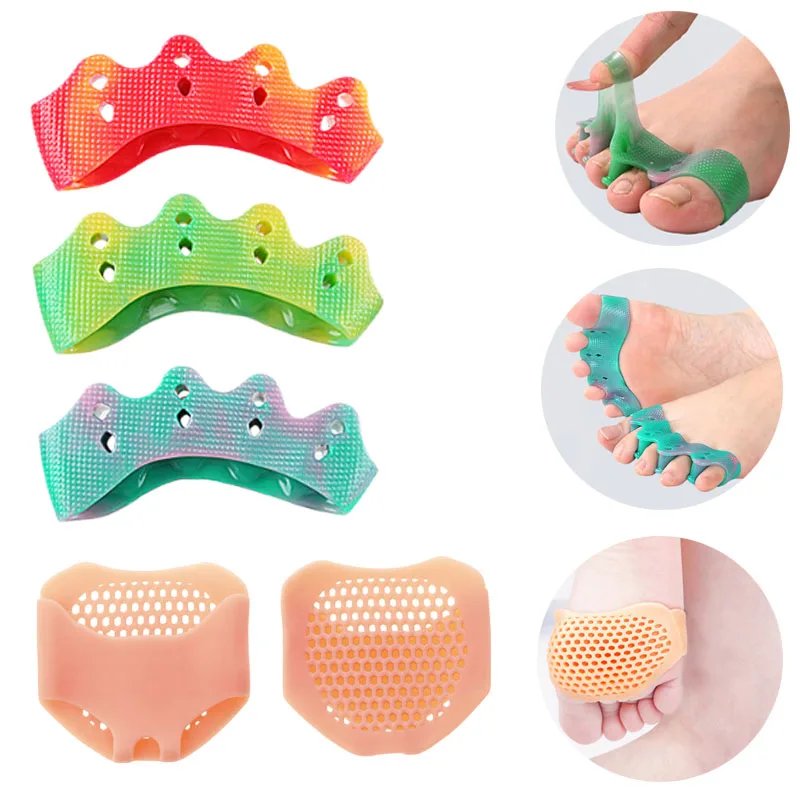 Soft Silicone Honeycomb Half Size Forefoot Pads & 5 Hole Toe Splitter Set Pain Relief Foot Protectors Bunion Corrector Foot Care
Soft Silicone Honeycomb Half Size Forefoot Pads & 5 Hole Toe Splitter Set Pain Relief Foot Protectors Bunion Corrector Foot Care